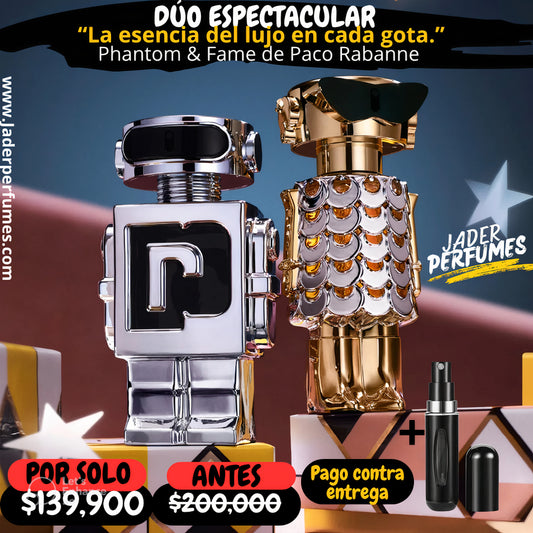 🔥 DÚO ESPECTACULAR – Phantom & Fame de Paco Rabanne 🔥 “La esencia del lujo en cada gota.”